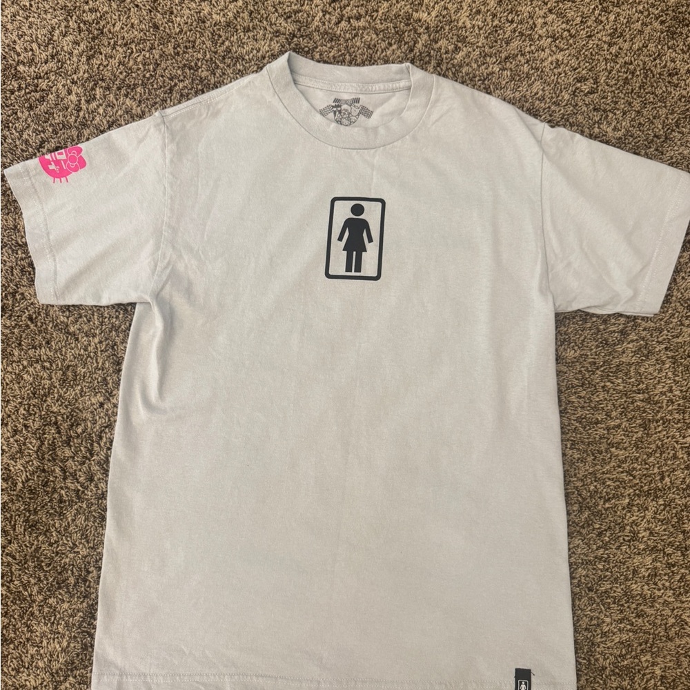 Girl skateboards x Sanrio Hello Kitty Tokyo Speed T-Shirt Grey Medium Y2K